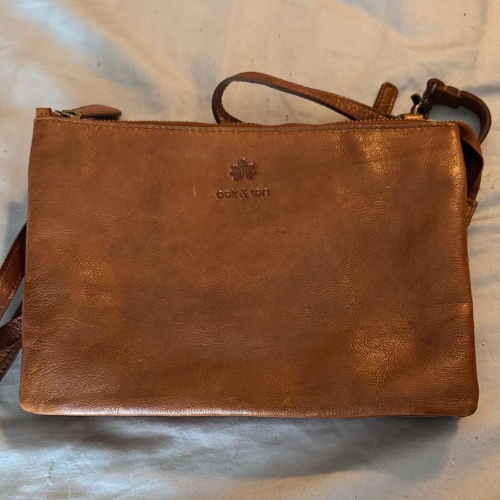 Oak & Tan Brown Leather Crossbody Bag